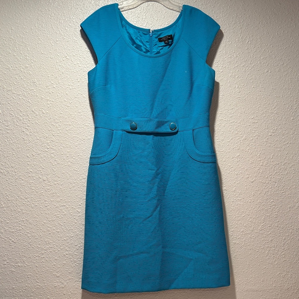 Chic Turquoise Cap Sleeve Dress